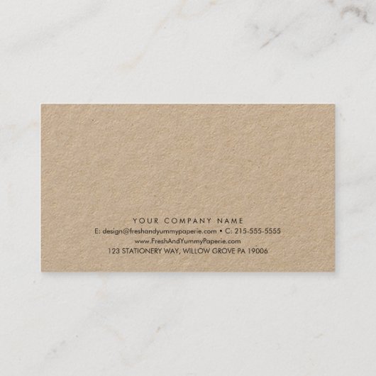 Chic Kraft Papier Logo Business Beloning 10 Punch Klantenkaartje (Achterkant)