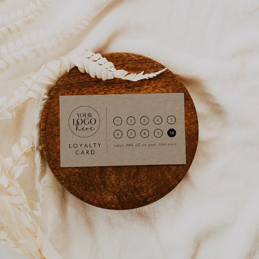 Chic Kraft Papier Logo Business Beloning 10 Punch Klantenkaartje