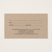 Chic Kraft Papier Zakelijk Logo Cadeaubon Visitekaartje (Achterkant)