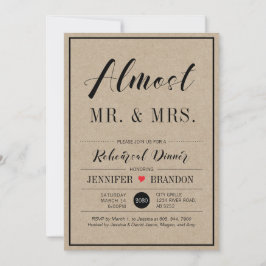Chic Kraft Wedding Rehearsal Dinner Invitation Kaart