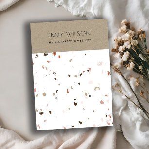 CHIC KRAFT WHITE TERRAZZO 2 EARRING DISPLAY LOGO VISITEKAARTJE