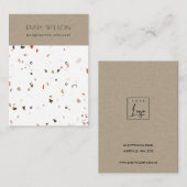 CHIC KRAFT WHITE TERRAZZO 3 EARRING DISPLAY LOGO VISITEKAARTJE (Voorkant / Achterkant)