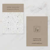 CHIC KRAFT WHITE TERRAZZO 3 EARRING DISPLAY LOGO VISITEKAARTJE (Voorkant / Achterkant)