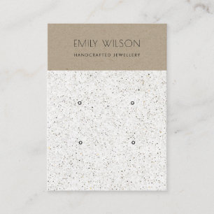 CHIC KRAFT WITTE TERRAZZO 2 OORBEL DISPLAY LOGO VISITEKAARTJE
