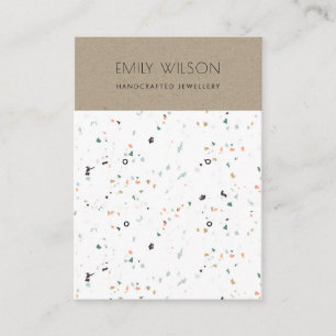 CHIC KRAFT WITTE TERRAZZO 2 OORBEL DISPLAY LOGO VISITEKAARTJE