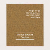 Chic-kurkhout gevouwen visitekaartje (Buitenkant ongevouwen)