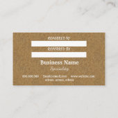 Chic kurkhout kraft aanbevelingskaartje (Achterkant)