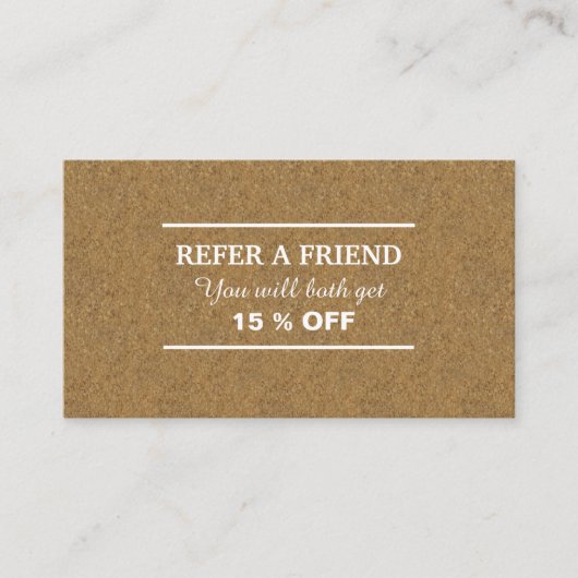 Chic kurkhout kraft aanbevelingskaartje (Voorkant)