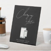 Chic-laadstation bruiloft reclamebord met voetstuk (Insitu)