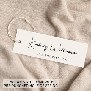 Chic label hangtag met handtekening schrift