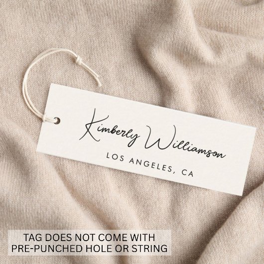 Chic label hangtag met handtekening schrift