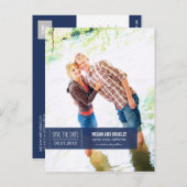 Chic Label Save The Date Briefkaart - Navy Blue (Voorkant / Achterkant)