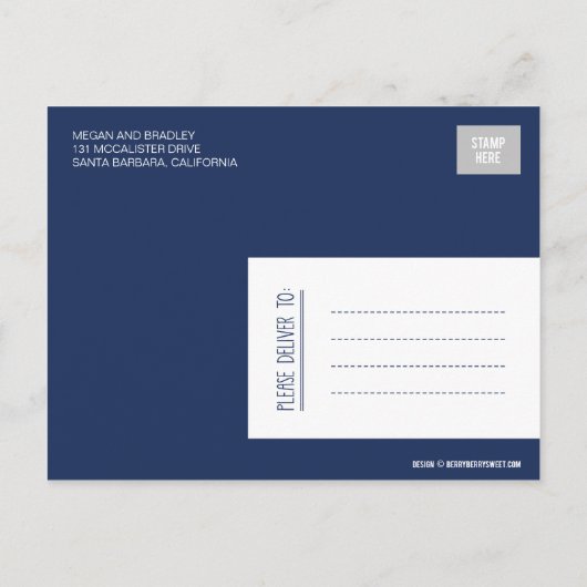 Chic Label Save The Date Briefkaart - Navy Blue (Achterkant)