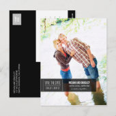 Chic Label Save The Date Briefkaart - Zwart (Voorkant / Achterkant)