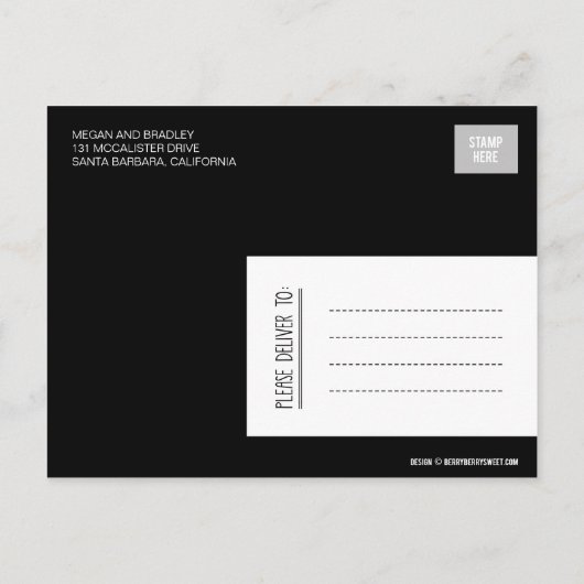 Chic Label Save The Date Briefkaart - Zwart (Achterkant)