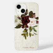  Chic Lace Burgundy Flowers Case-Mate iPhone Case (Achterkant)