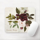  Chic Lace Burgundy Flowers Hoesje-Mate iPh Muismat (Met muis)