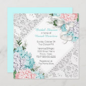 Chic Lace en Hydrangeas Bridal Shower Invitation Kaart (Voorkant / Achterkant)