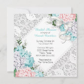 Chic Lace en Hydrangeas Bridal Shower Invitation Kaart (Voorkant)