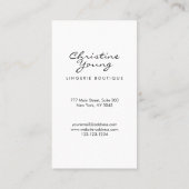 Chic Lace Lingerie Boutique Golden Glitter Visitekaartje (Achterkant)