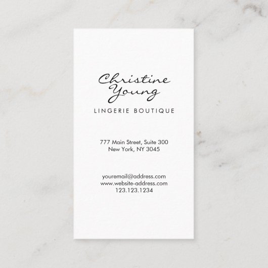 Chic Lace Lingerie Boutique Golden Glitter Visitekaartje (Achterkant)