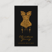 Chic Lace Lingerie Boutique Golden Glitter Visitekaartje (Voorkant)