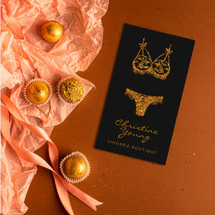 Chic Lace Lingerie Boutique Gouden Glitter  Visitekaartje