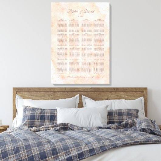 Chic Lace Rozen Old Paper Wedding Seding Chart Canvas Afdruk (Insitu (Slaapkamer))