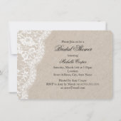 Chic  Lace Silver Burlap Vrijgezellenfeest Kaart (Achterkant)