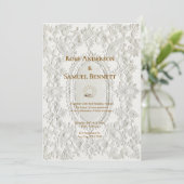 Chic Lace Vintage bruiloft uitnodiging (Staand voorkant)