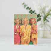 Chic Ladies Retro Cocktail Moment Briefkaart (Staand voorkant)
