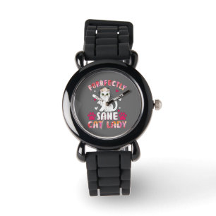 Chic Lady Cat, Purrfectly Sane Cat Lady Horloge