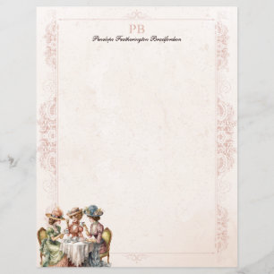 Chic  Lady Tea Monogrammed briefpapier