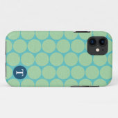 Chic Large Blauwgroen Green Polka Dots Case-Mate iPhone Case (Achterkant (horizontaal))