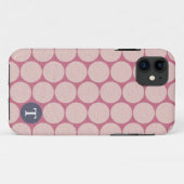 Chic Large Pink Polka Dots Case-Mate iPhone Case (Achterkant (horizontaal))
