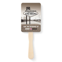  Chic Las Vegas Wedding Program Hand Fan