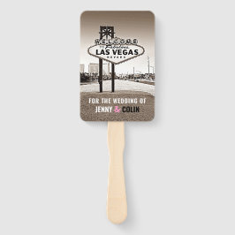  Chic Las Vegas Wedding Program Hand Fan Handwaaier