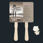 Chic Las Vegas Wedding Program Hand Fan Handwaaier<br><div class="desc">Modern Las Vegas heet huwelijksuitnodiging welkom met een retro en  blik. Deel van ons collectie: https://www.zazzle.com/collections/vegas_wedding_celebration_event_stationery_gifts-119631385498830940</div>