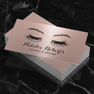 Chic Lashes Makeup Artist Roos Gold Eyelash Salon Visitekaartje