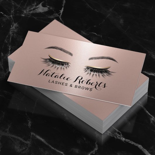 Chic Lashes Makeup Artist Roos Gold Eyelash Salon Visitekaartje