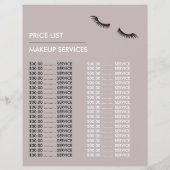 Chic Lashes Modern Beauty Makeup Artist Advert Flyer (Achterkant)