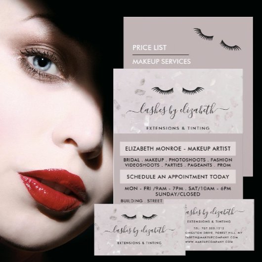 Chic Lashes Modern Beauty Makeup Artist Advert Flyer