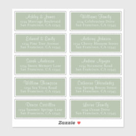Chic Laurel groene huwelijksuitnodiging adreslabel Sticker