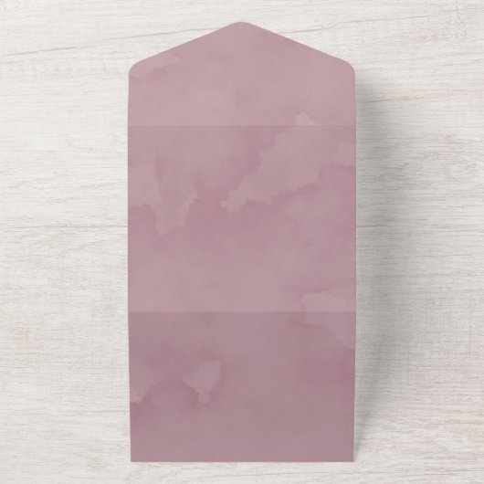 Chic Lavendel Bladerdak Eucalyptus bruiloft All In One Uitnodiging (Buitenkant)