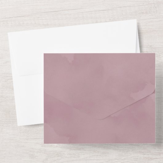 Chic Lavendel Bladerdak Eucalyptus bruiloft All In One Uitnodiging (Achterkant)