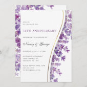 Chic Lavendel Foliage 50ste bruiloft Jubileum Kaart (Voorkant / Achterkant)