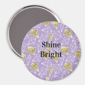 Chic Lavendel Gouden Diamanten Kerst Magneet (Voorkant / Achterkant)