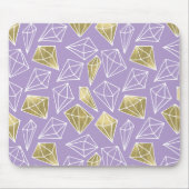 Chic Lavendel Gouden Diamanten Kerst Muismat (Voorkant)