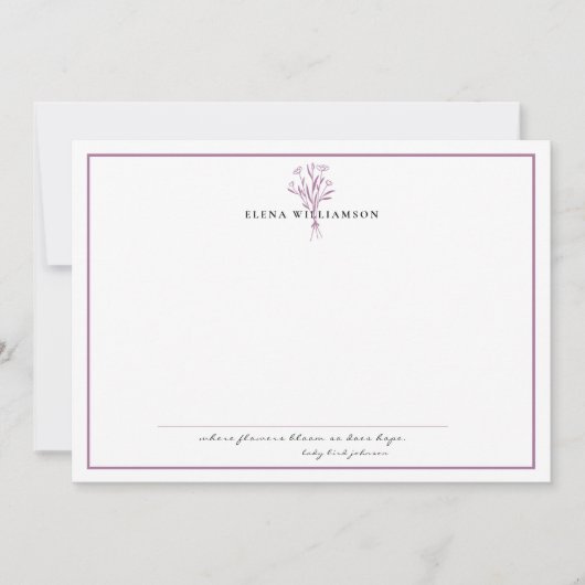 Chic Lavendel Lijst - Flowers & Hope gepersonalise Notitiekaartje (Voorkant)
