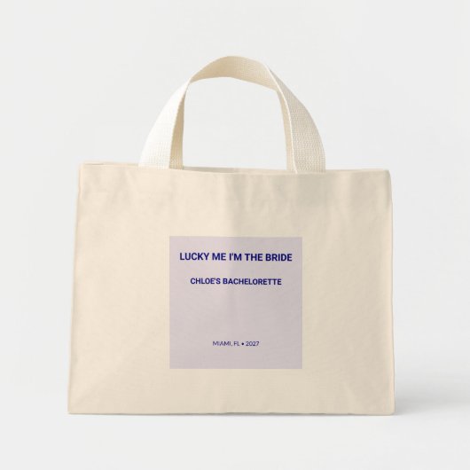 Chic Lavendel Lucky Me I'm The Bruid Mini Tote Bag (Voorkant)